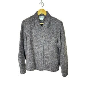 VTG Women’s Mohair Blend Cardigan Sweater M Knit Collar Made in USA